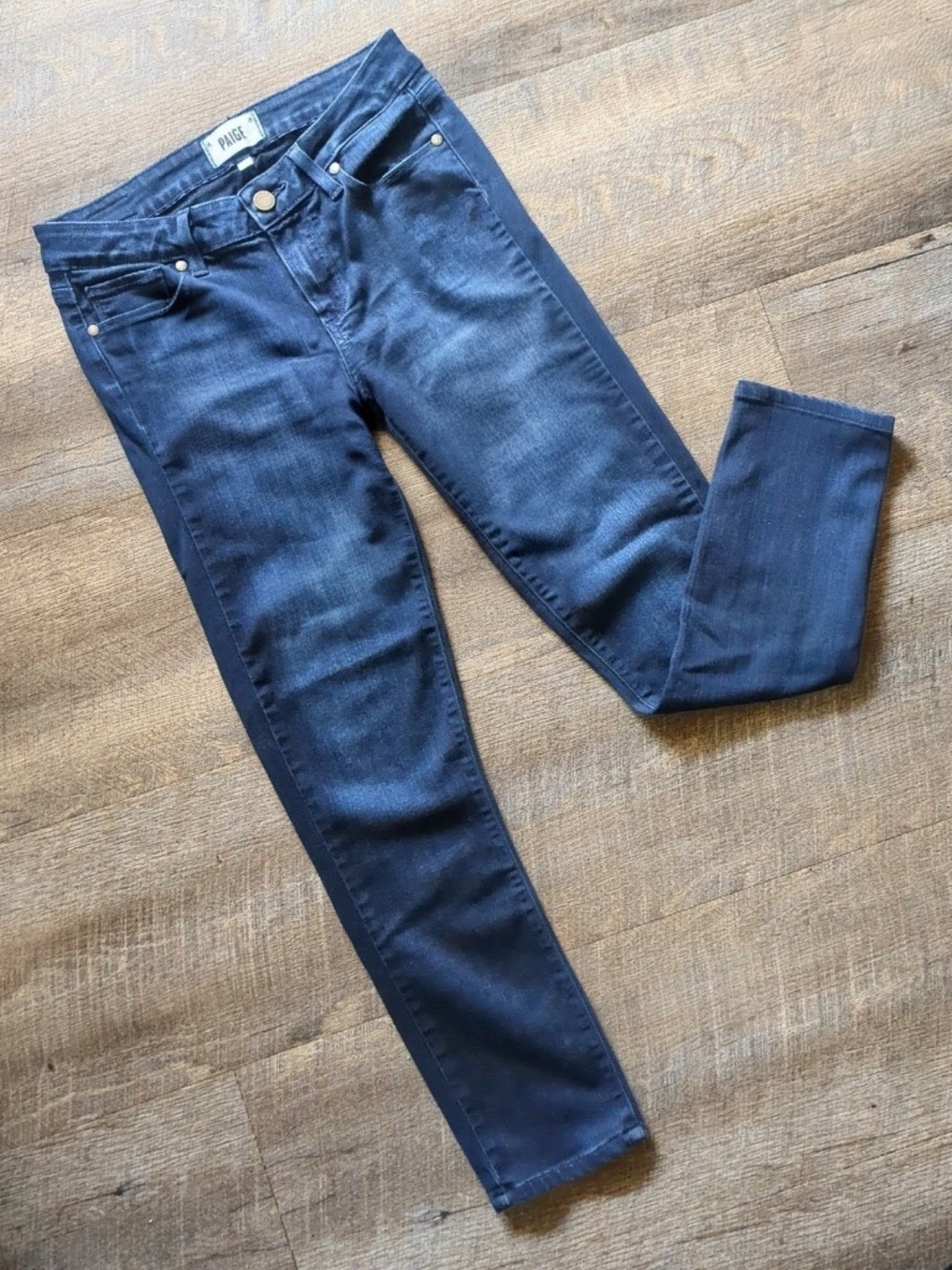PAIGE Verdugo Crop Ankle Skinny Jeans Mid Rise Dark Wash Women's Size 27
